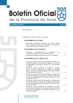 Boletín Oficial de la Provincia del jueves, 27 de julio de 2023