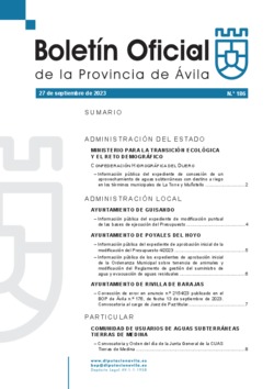 Boletín Oficial de la Provincia del miércoles, 27 de septiembre de 2023