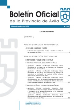 Boletín Oficial de la Provincia del sábado, 30 de diciembre de 2023