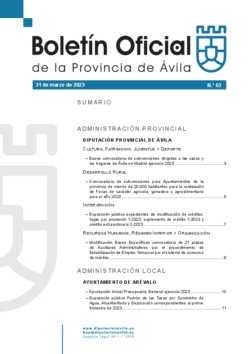 Boletín Oficial de la Provincia del viernes, 31 de marzo de 2023