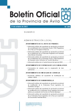 Boletín Oficial de la Provincia del martes, 31 de octubre de 2023