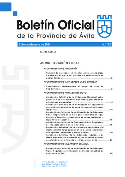 Boletín Oficial de la Provincia del lunes, 2 de septiembre de 2024
