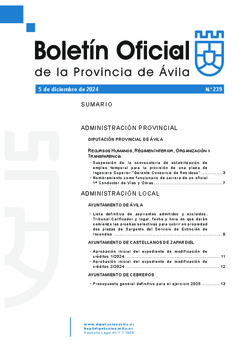Boletín Oficial de la Provincia del jueves, 5 de diciembre de 2024