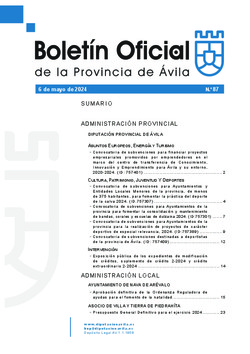 Boletín Oficial de la Provincia del lunes, 6 de mayo de 2024