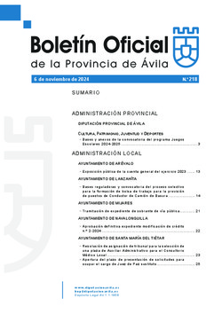 Boletín Oficial de la Provincia del miércoles, 6 de noviembre de 2024