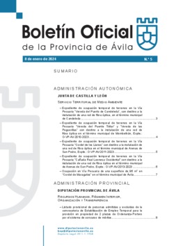 Boletín Oficial de la Provincia del lunes, 8 de enero de 2024