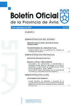 Boletín Oficial de la Provincia del lunes, 9 de septiembre de 2024