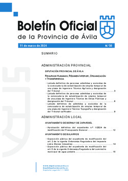 Boletín Oficial de la Provincia del lunes, 11 de marzo de 2024