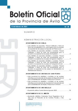 Boletín Oficial de la Provincia del lunes, 12 de febrero de 2024