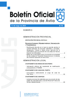 Boletín Oficial de la Provincia del lunes, 13 de mayo de 2024