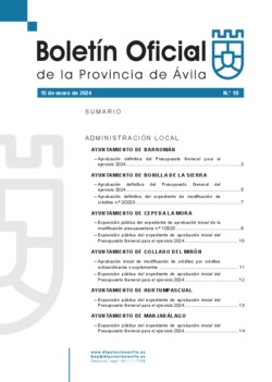 Boletín Oficial de la Provincia del lunes, 15 de enero de 2024