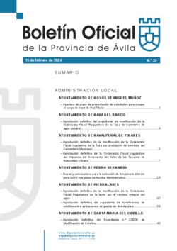 Boletín Oficial de la Provincia del jueves, 15 de febrero de 2024