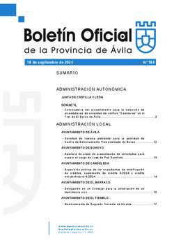 Boletín Oficial de la Provincia del miércoles, 18 de septiembre de 2024