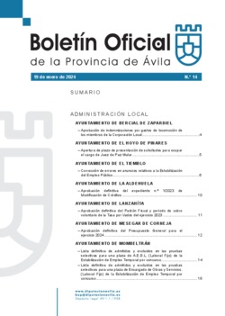 Boletín Oficial de la Provincia del viernes, 19 de enero de 2024