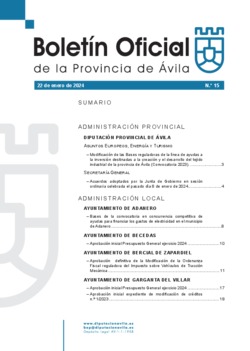 Boletín Oficial de la Provincia del lunes, 22 de enero de 2024