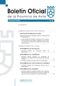 Boletín Oficial de la Provincia del martes, 23 de enero de 2024