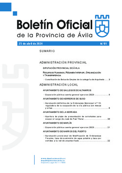 Boletín Oficial de la Provincia del jueves, 25 de abril de 2024