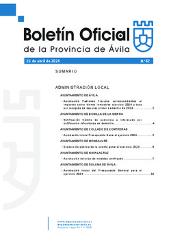 Boletín Oficial de la Provincia del viernes, 26 de abril de 2024