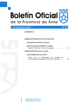 Boletín Oficial de la Provincia del lunes, 1 de septiembre de 2025