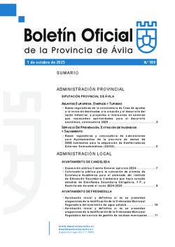 Boletín Oficial de la Provincia del miércoles, 1 de octubre de 2025