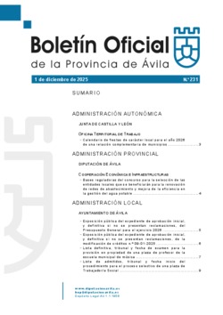 Boletín Oficial de la Provincia del lunes, 1 de diciembre de 2025