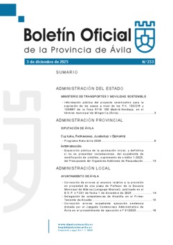 Boletín Oficial de la Provincia del miércoles, 3 de diciembre de 2025