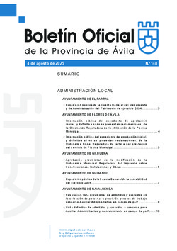 Boletín Oficial de la Provincia del lunes, 4 de agosto de 2025