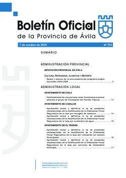 Boletín Oficial de la Provincia del martes, 7 de octubre de 2025