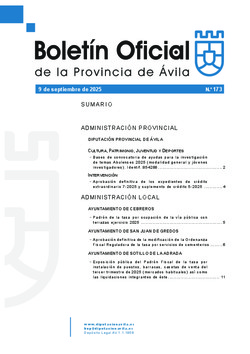 Boletín Oficial de la Provincia del martes, 9 de septiembre de 2025