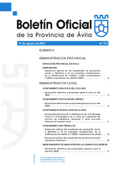 Boletín Oficial de la Provincia del lunes, 11 de agosto de 2025