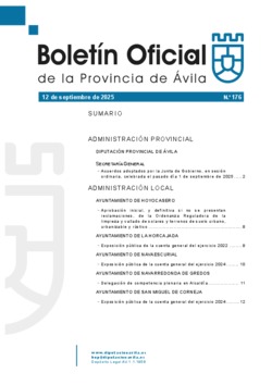 Boletín Oficial de la Provincia del viernes, 12 de septiembre de 2025