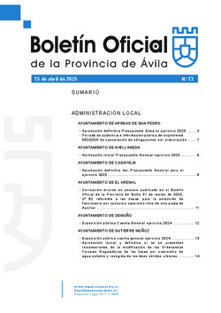 Boletín Oficial de la Provincia del martes, 15 de abril de 2025