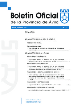 Boletín Oficial de la Provincia del lunes, 16 de junio de 2025