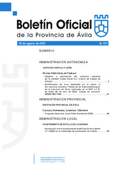 Boletín Oficial de la Provincia del lunes, 18 de agosto de 2025