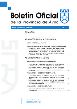 Boletín Oficial de la Provincia del martes, 18 de noviembre de 2025