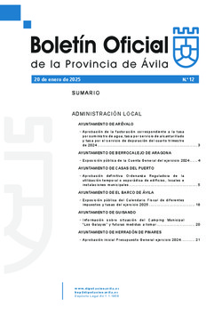 Boletín Oficial de la Provincia del lunes, 20 de enero de 2025