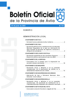 Boletín Oficial de la Provincia del viernes, 20 de junio de 2025