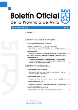Boletín Oficial de la Provincia del jueves, 23 de enero de 2025