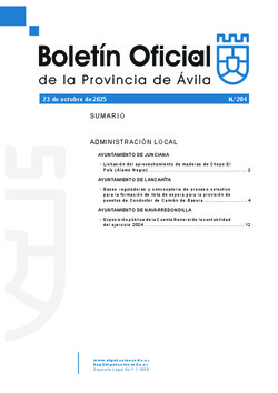 Boletín Oficial de la Provincia del jueves, 23 de octubre de 2025