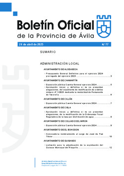 Boletín Oficial de la Provincia del jueves, 24 de abril de 2025
