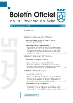 Boletín Oficial de la Provincia del lunes, 24 de noviembre de 2025
