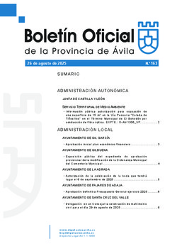 Boletín Oficial de la Provincia del lunes, 25 de agosto de 2025
