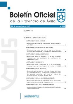 Boletín Oficial de la Provincia del miércoles, 26 de noviembre de 2025