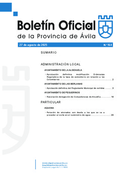 Boletín Oficial de la Provincia del martes, 26 de agosto de 2025