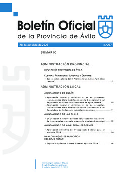 Boletín Oficial de la Provincia del martes, 28 de octubre de 2025