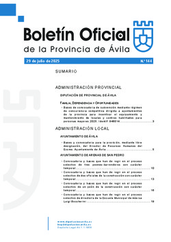 Boletín Oficial de la Provincia del martes, 29 de julio de 2025