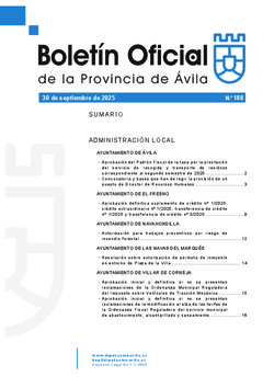 Boletín Oficial de la Provincia del lunes, 29 de septiembre de 2025