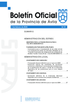 Boletín Oficial de la Provincia del lunes, 2 de febrero de 2026