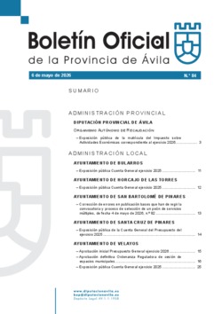 Bolet&iacute;n Oficial de la Provincia del mi&eacute;rcoles, 6 de mayo de 2026