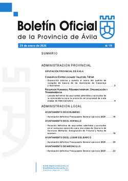 Boletín Oficial de la Provincia del jueves, 29 de enero de 2026